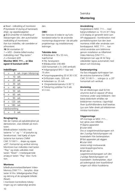 ProduktJ information Farbmonitor MOC 711e0 und MOC ... - Siedle