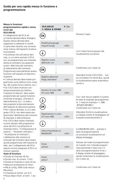 Programmier- anleitung DoorCom® Analog DCA 650-02 ... - Siedle