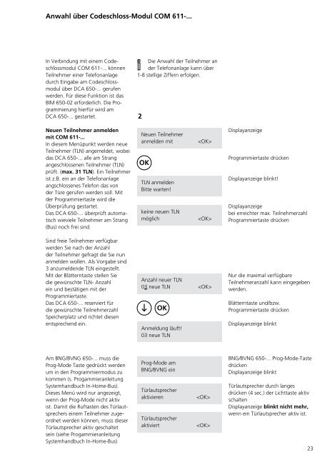 Programmier- anleitung DoorCom® Analog DCA 650-02 ... - Siedle