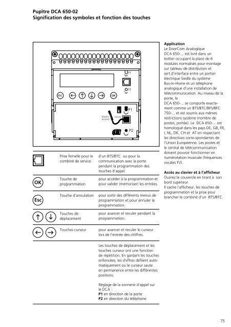 Programmier- anleitung DoorCom® Analog DCA 650-02 ... - Siedle