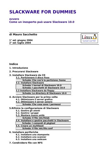 PACCHETTI SLACKWARE SCARICARE