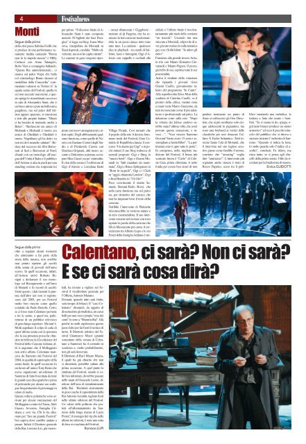 Quotidiano del Festival della Canzone Italiana di ... - ilio masprone