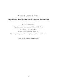 Corso di Laurea in Fisica Equazioni Differenziali e Sistemi Dinamici