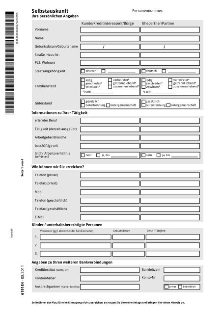 PDF zur Selbstauskunft - Sparkasse Langen-Seligenstadt