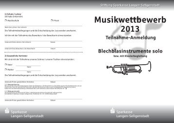 Musikwettbewerb - Sparkasse Langen-Seligenstadt