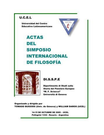 actas del primer simposio internacional de filosofía - William R. Daros