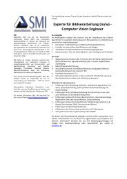 Experte für Bildverarbeitung (m/w) - Computer Vision Engineer - SMI