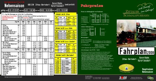 Fahrplan 2008 - Zittauer Schmalspurbahn