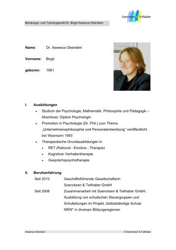 Dr. Birgit Aswerus-Oberstein - Soencksen & Teilhaber