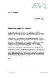 Softship signs-up Swire Shipping. - Softship AG