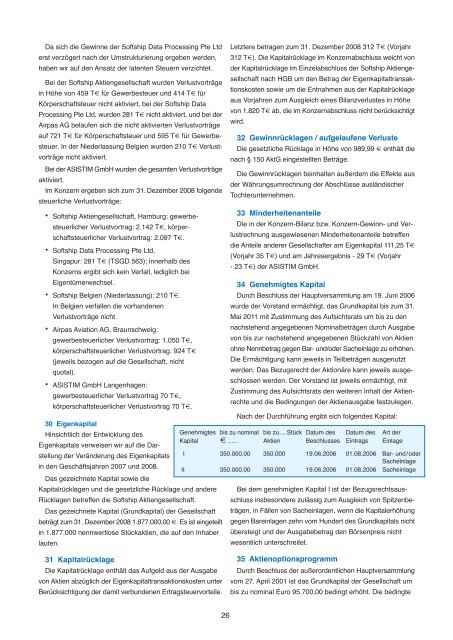 Geschäftsbericht 2008 - Softship AG