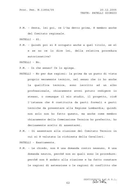 Verbale integrale dell'interrogatorio a Giorgio Patelli - Madoglio.it