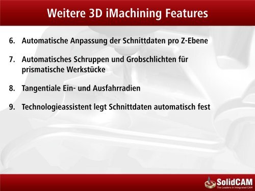 3D iMachining - SolidCAM