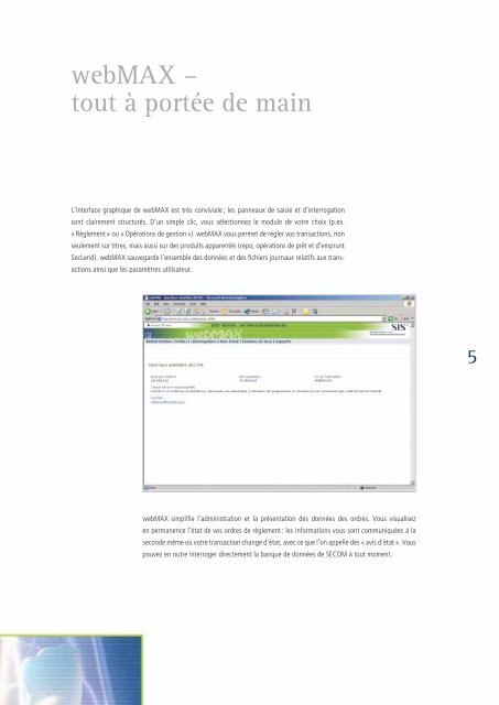 webMAX - SIX Securities Services