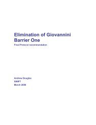 Elimination of Giovannini Barrier One Final Protocol recommendation