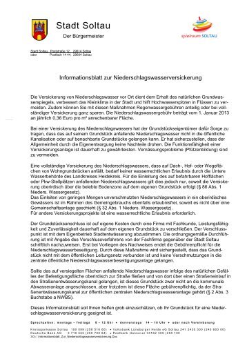 Informationsblatt zur Niederschlagswasserversickerung (pdf ... - Soltau