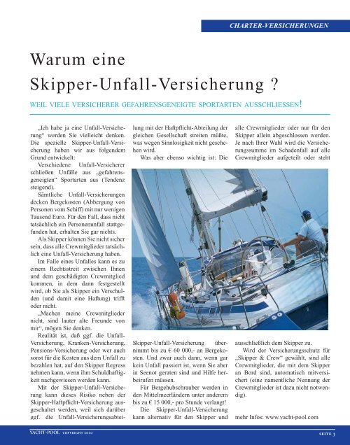 Yacht-Pool Infobroschüre zu allen Fragen der ... - So Long Yachting