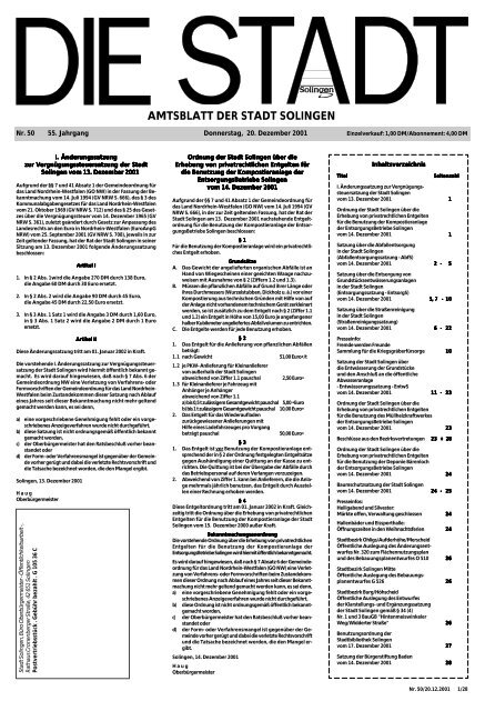 Amtsblatt der Stadt Solingen