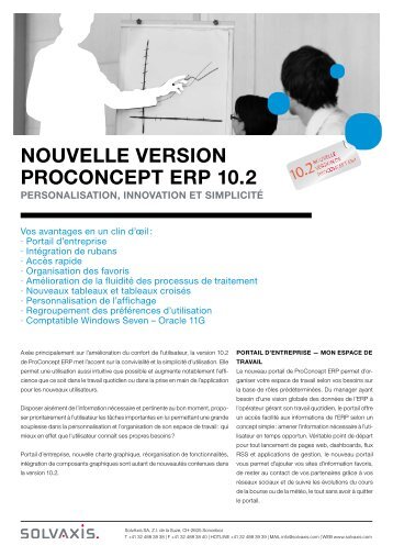 NOUVELLE VERSION PROCONCEPT ERP 10.2 - SolvAxis