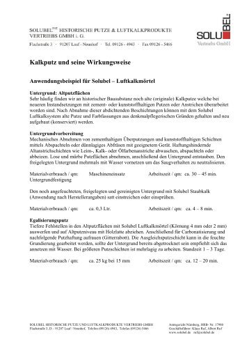 Kalkputz und seine Wirkungsweise - Solubel