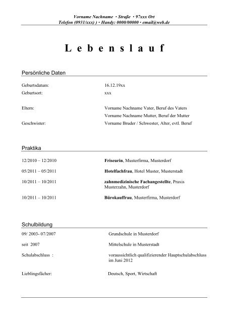 Musterbewerbung Medizinische Fachangestellte - SKD BKK