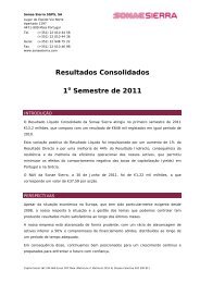 Resultados Consolidados 1o Semestre de 2011 - Sonae Sierra