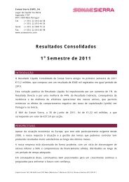 Resultados Consolidados 1o Semestre de 2011 - Sonae Sierra