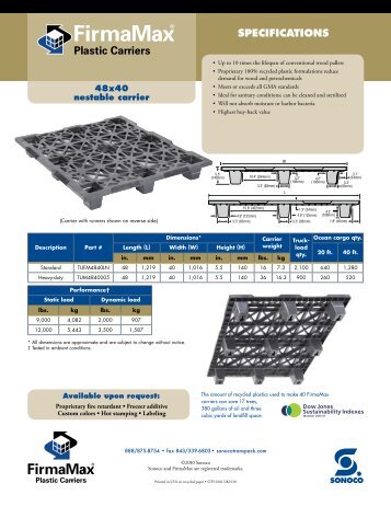 FirmaMax 48 x 40 Nestable Pallet - Sonoco