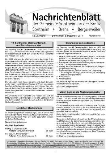 Nachrichtenblatt - Gemeinde Sontheim an der Brenz