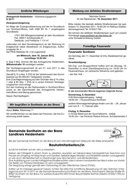 Nachrichtenblatt - Gemeinde Sontheim an der Brenz