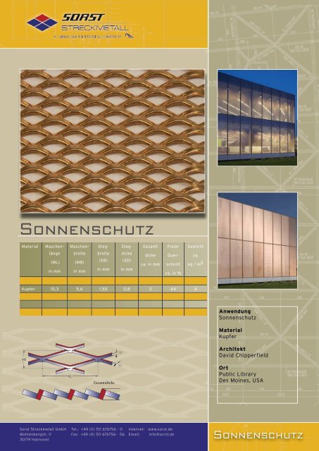 Sonnenschutz - Sorst Streckmetall GmbH