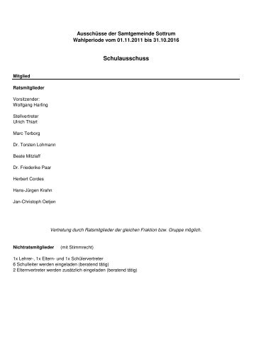 Schulausschuss - Samtgemeinde Sottrum