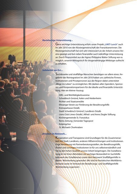 Jahresbericht 2010 - Sozialberatung Schwäbisch Gmünd eV