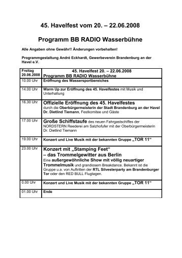 Programm - Gewerbeverein Brandenburg