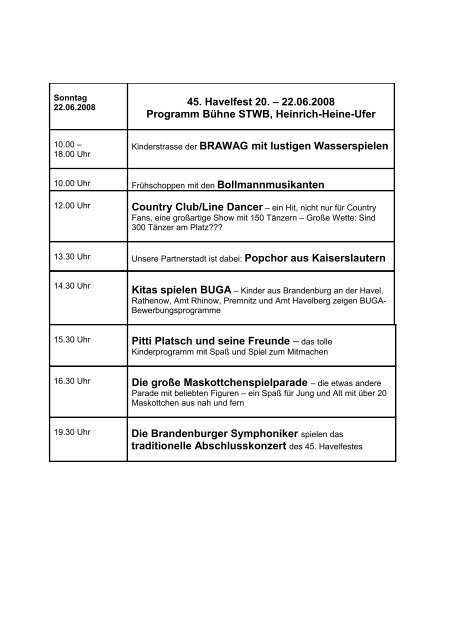 Programm - Gewerbeverein Brandenburg