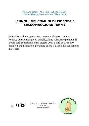 i funghi nei comuni di fidenza e salsomaggiore terme - Associazione ...