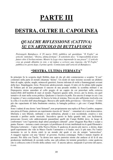 Il suicidio della Destra - Tomaso Staiti di Cuddia delle Chiuse