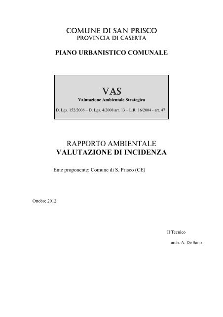 All - VAS_Valutazione Incidenza (Ott12) - Comune di San Prisco