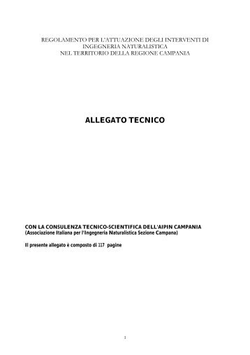 Regolamento - Allegato Tecnico - Regione Campania