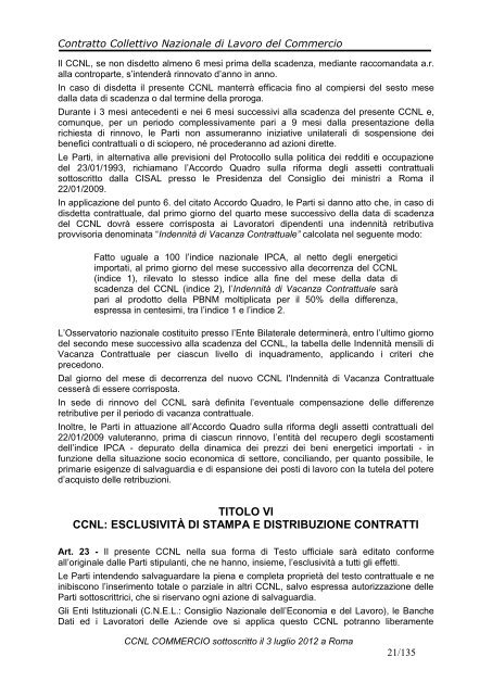 ccnl commercio - Cisal Terziario