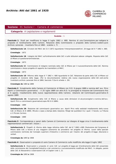 Camera di Commercio di Milano - Home Page - Banche dati