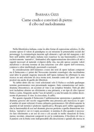 Carne cruda e convitati di pietra: il cibo nel melodramma