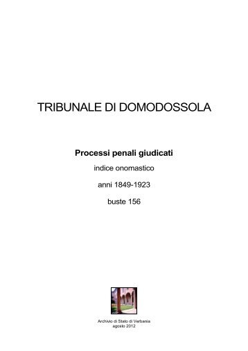 TRIBUNALE DI DOMODOSSOLA