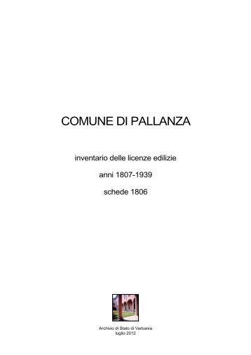 COMUNE DI PALLANZA - Istituto Centrale per gli Archivi