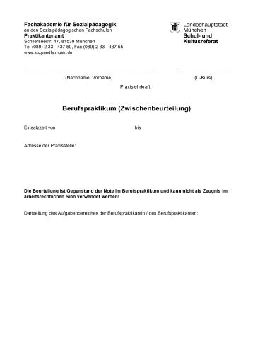 FakS - Berufspraktikum (Zwischenbeurteilung) - Sozpaedfs.musin.de