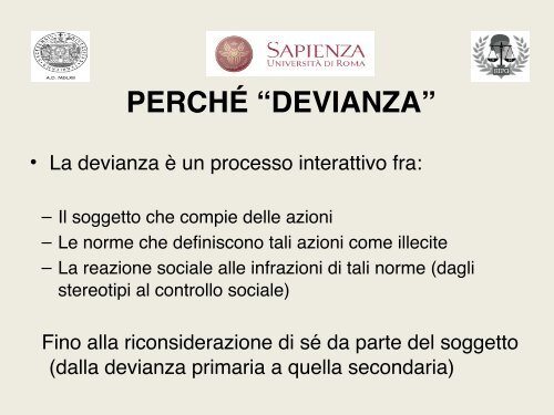 PSICOLOGIA GIURIDICA E DELLA DEVIANZA