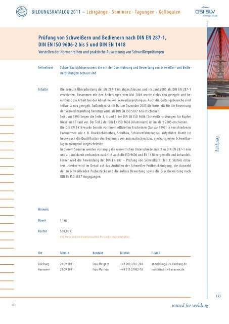 2011 BILDUNGSKATALOG - SLV Duisburg