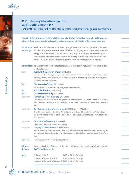 2011 BILDUNGSKATALOG - SLV Duisburg