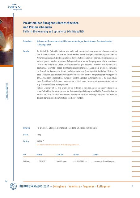 2011 BILDUNGSKATALOG - SLV Duisburg