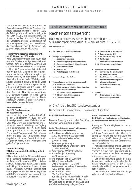 Das Jahrbuch der Sozialdemokratischen Partei 2007 und 2008 - SPD